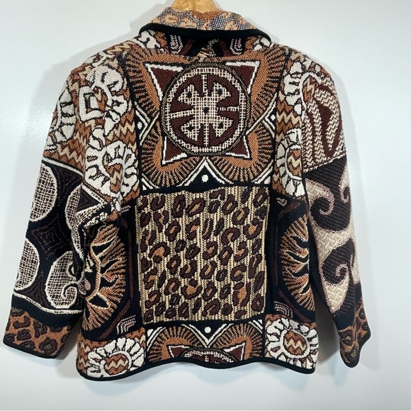Kokopelli Southwestern Cowboy Tapestry Concho Cardigan Jacket Size Medium - Picture 4 of 6